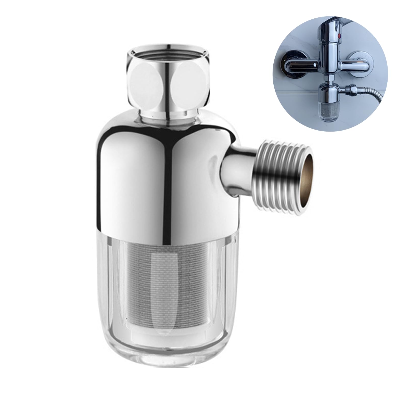 JDBlissful Shower Water Filter, Stainless Steel Shower Filter, Reusable Filter, Filters Impurities from Water Systems for Water Heaters, Toilets, Washing Machines