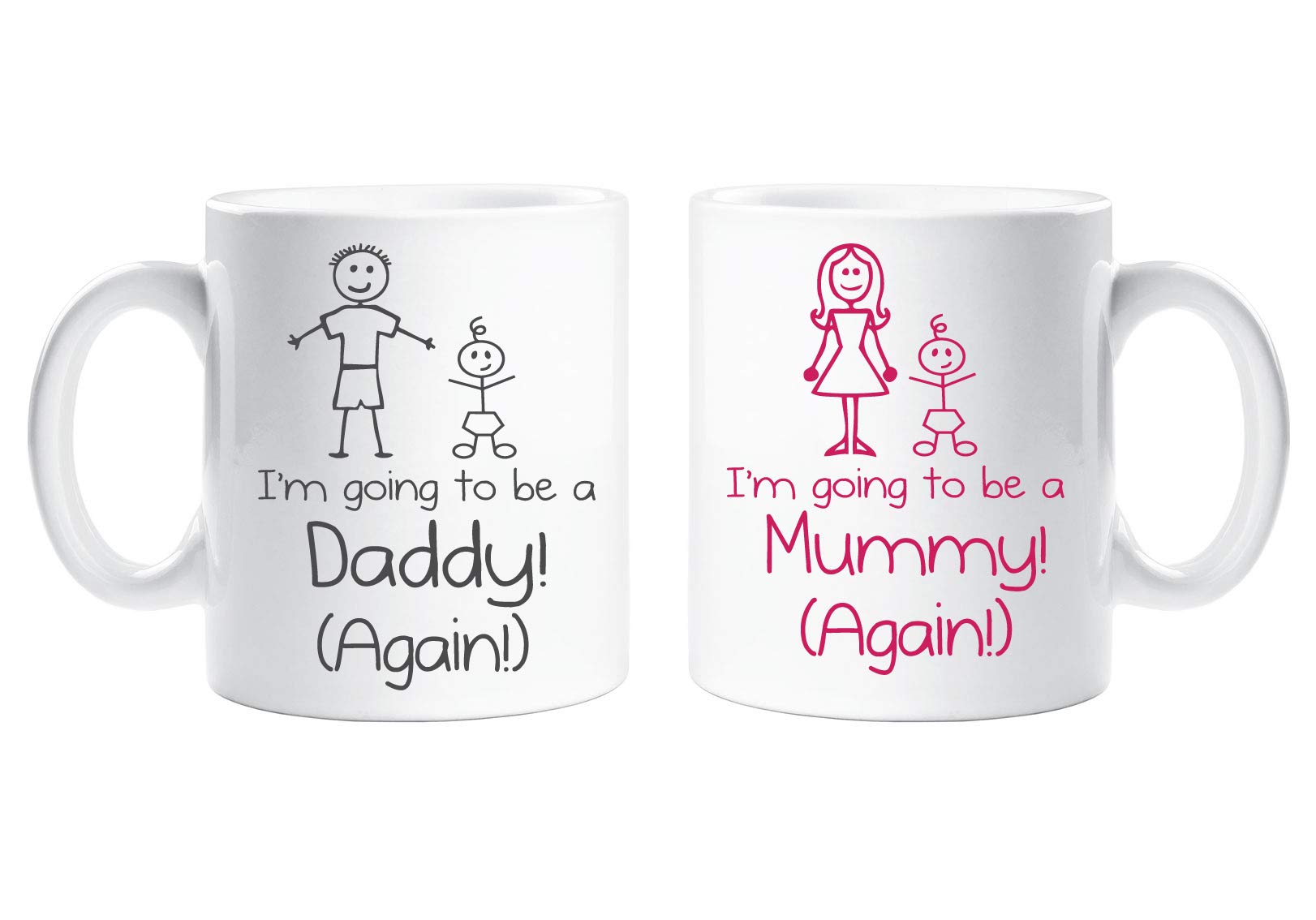 60 Second Makeover Limited I'm Going to Be A Mummy Daddy Again Mug Set Parents Mum and Dad Cup Ceramic