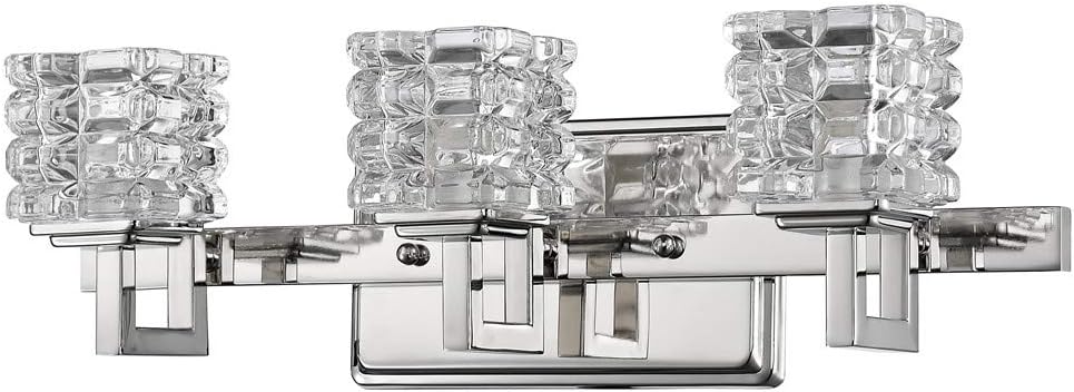 Best Vanity Lighting Polished Nickel With Crystals 3 Lights