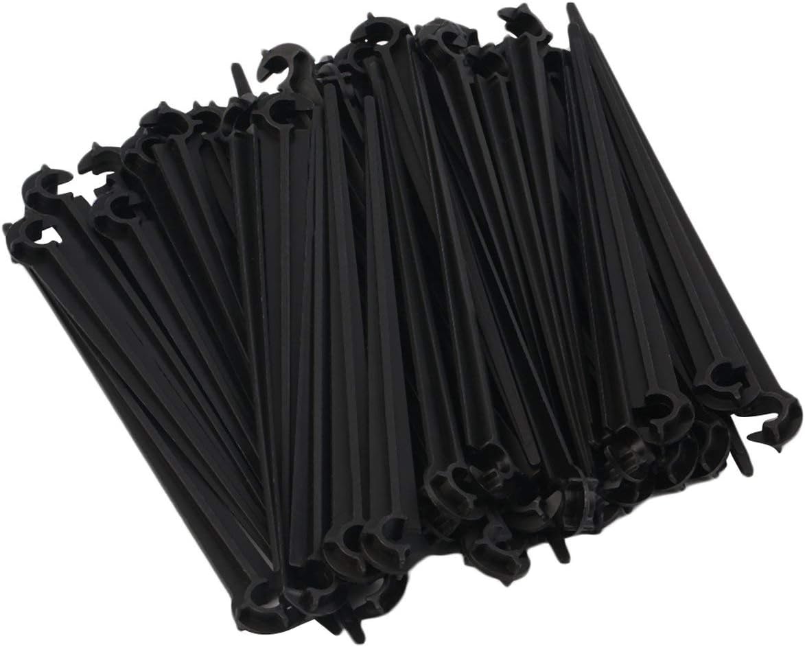 Relabouting 50Pcs 11cm Durable Plastic Hook Fixed Stems Support Holder for 4/7 Drip Irrigation Water Hose for 4/7mm Drip Irrigation Tubing Pipe