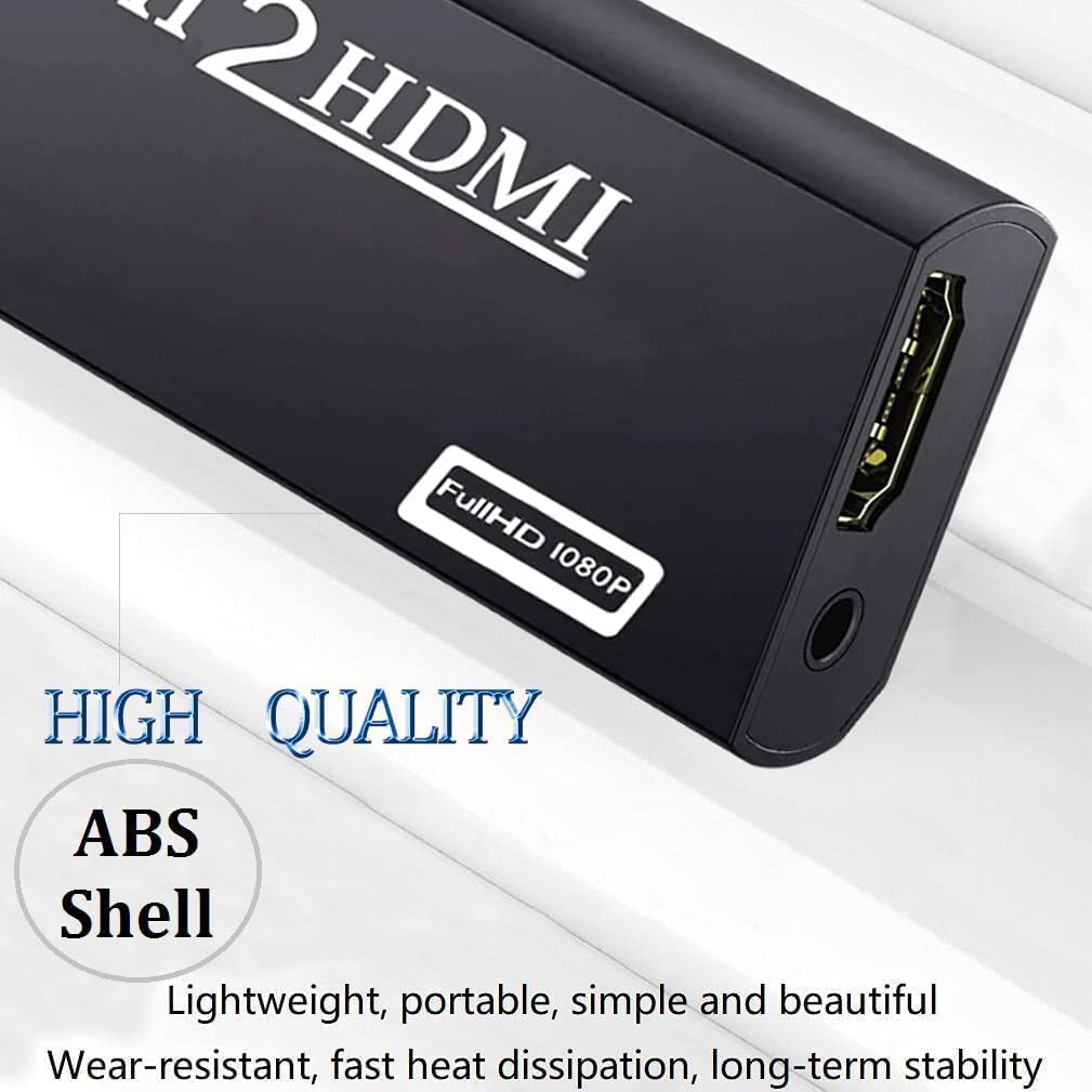 CHS Wii to HDMI Adapter, Supports Wii U, HDTV, Monitor, NTSC 1080p Video Audio Output with 3.5mm Audio Jack