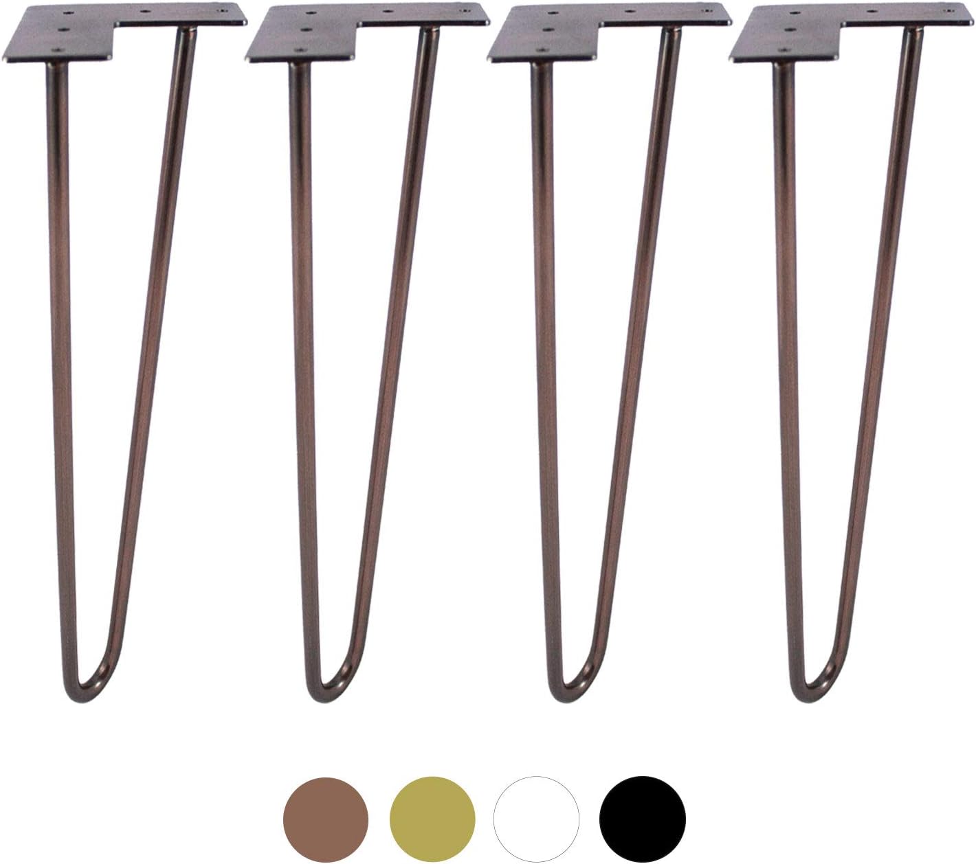 heimzeit Haarnadel Tischbeine aus hochwertigem Eisen [4 Stück] - Länge