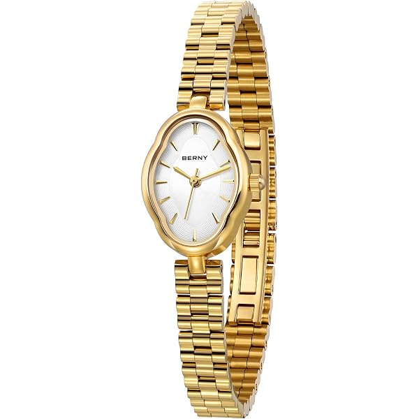 Womens Gold White Vintage Copper Mirrors Shape Dainty Ladies Quartz Luxury Watch Gold Watches for Women Dainty Ladies Quartz Watch Vintage  main image 3