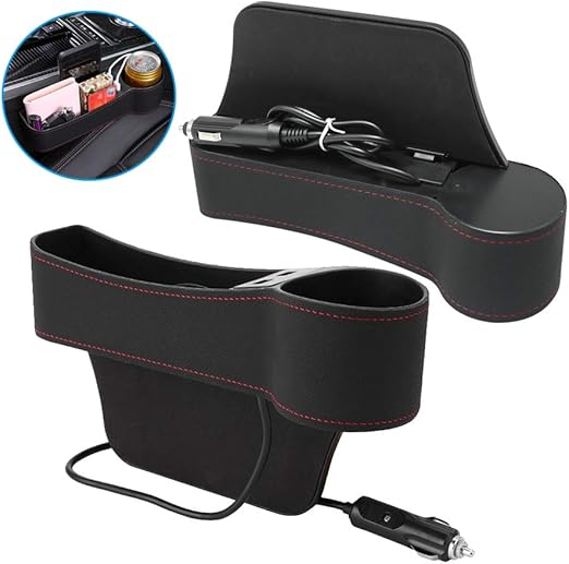 Organizer Per Auto 2 Pezzi - Fessura Tra Sedile E Console Portaoggetti Per Occhiali, Cavi, Portafogli