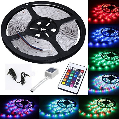 Waterproof Led Strip Lights SMD 3528 16.4 Ft (5M) 300leds 60leds/m White Flexible Tape Lighting Tape Lights for Boats, Bathroom,Mirror,Ceiling and Outdoor