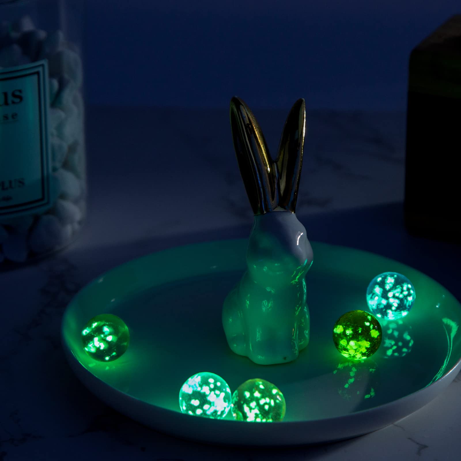 MCPINKY 36PCS Glass Marbles for Kids, Including 5 Glow in The Dark Marbles for Running Game, Gifts