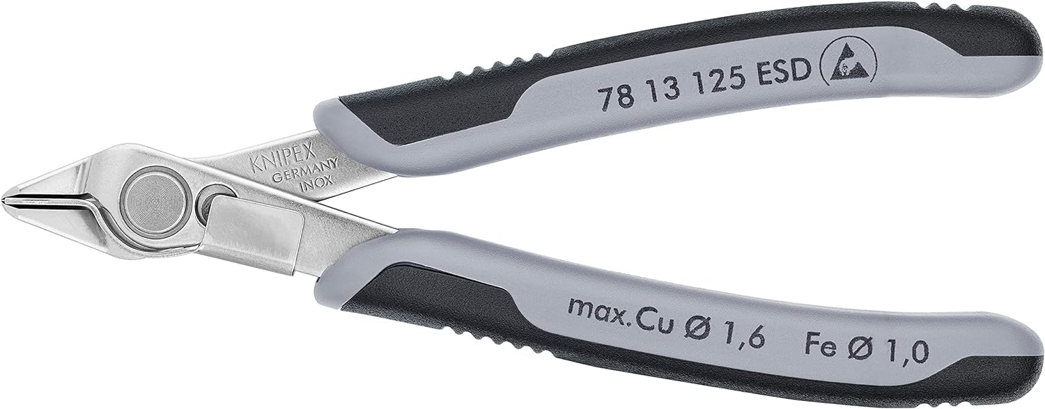 KNIPEX Elektronski Super Knips ESD with Multi-Component Handles 125 mm, 78 13 125 ESD