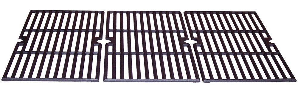 Music City Metals 68763 Matte Cast Iron Cooking Grid Replacement for Select Gas Grill Models by Charbroil, Kenmore and Others, Set of 3