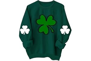 GENERIC 2024 St Patricks Day Shirt for Women,Irish Shamrock Lucky Sweatshirt Long Sleeve Crewneck Casual Pullover Tops for Holidays