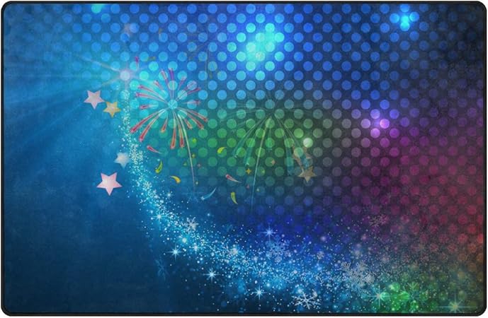 Amazon Com Pengyong Fireworks And Dots Non Slip Floor Mat Home