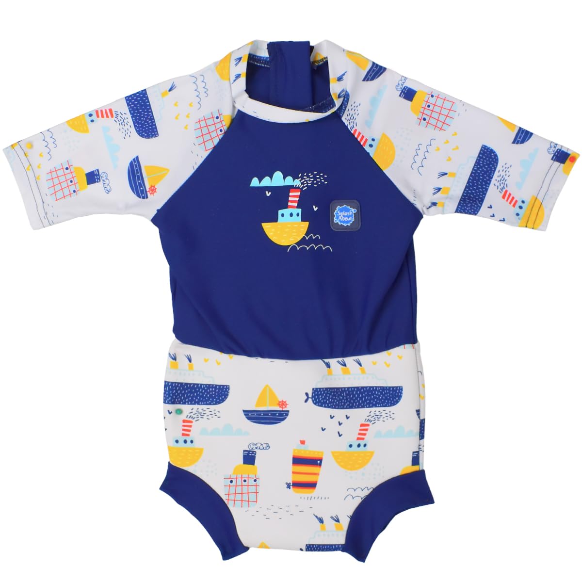 Splash About Unisex Baby Happy Sunsuit and Toddler Swim, Tug Boats, 6-12 Months UK