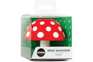 OTOTO Mushroom - Foldable Small Kitchen Funnel with Wide Mouth for Jars. Bottle Liquid Transfer - Silicone, 100% Food Safe, BPA Free, Dishwasher Safe