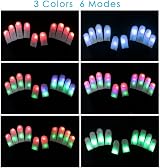 Vicloon LED Rave Gloves Multi Mode Colorful Finger Lighting Half Black view 6