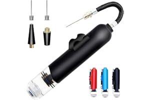 IUDLHKK Portable Hand Exercise Sports Ball Pump for Sports Balls，Basketball Pump Dual Action Inflate Air Pump with 3 Ball Needles and 2 Inflatable Nozzles for Volleyball, Bikes，Swimming Circle