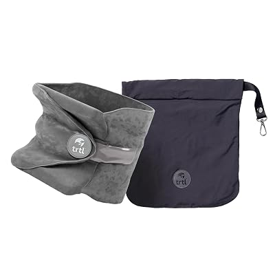 trtl Pillow - Scientifically Proven, Super Soft Neck Support Travel Pillow for Airplanes - Lightweight and Machine Washable - Ergonomic Design for Traveling on Flights, Cars, and Trains - Grey