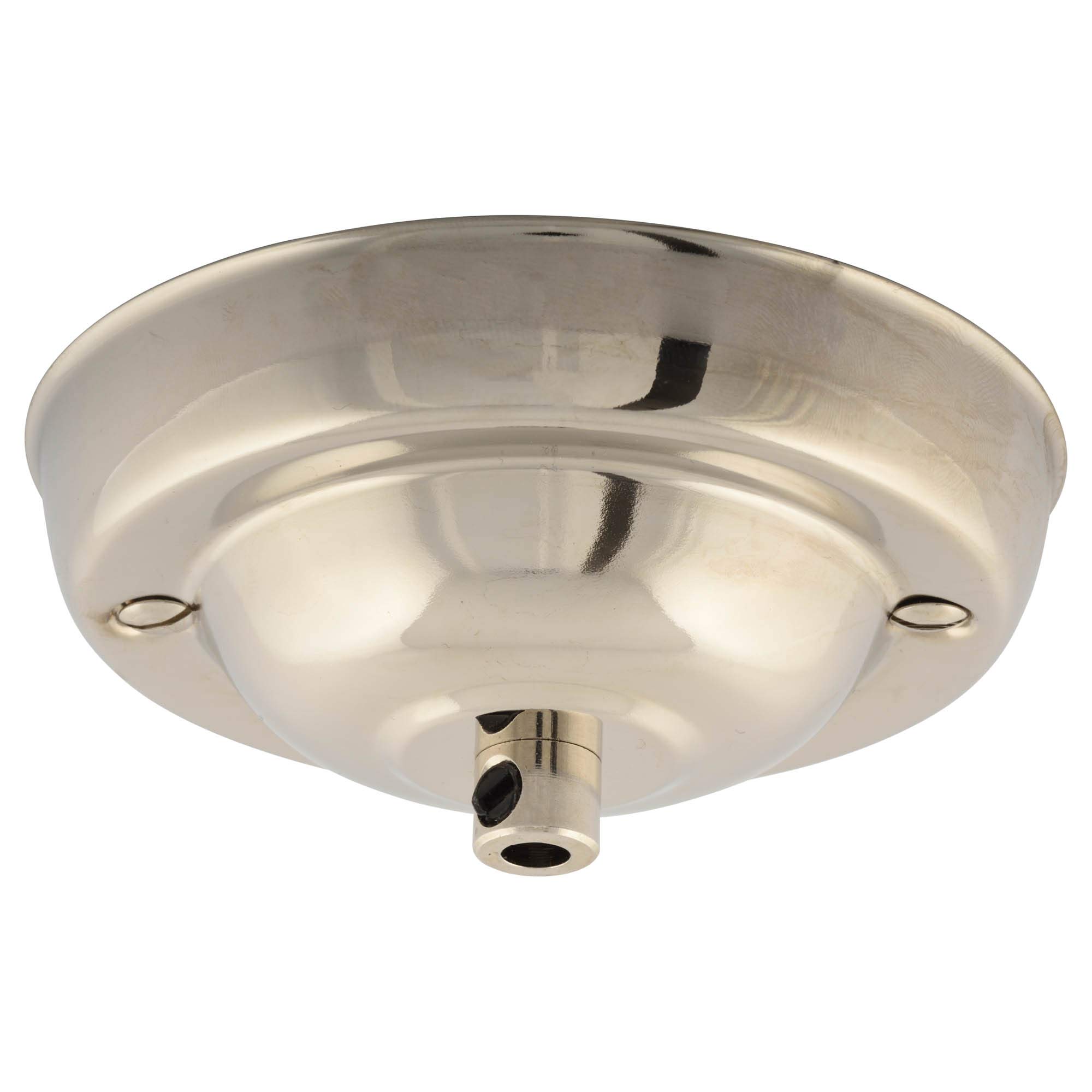 ElekTek 108mm Diameter Ceiling Rose with Cord Grip Metallic Finishes Powder Coated Colours for Pendant Light Fittings Nickel