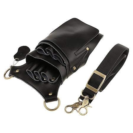 MagiDeal Salon Friseur Werkzeugtasche aus Kunstleder, Friseurtasche, Scherentasche - Schwarz