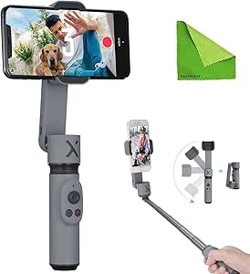 Zhiyun Smooth X 2-Axis Gimbal Stabilizer for iPhone 11 Pro Xs Max Xr X 8 Plus 7 6 SE Android Smartphone Samsung Galaxy Huawei Vivo Mobile Phone Handheld Selfie Stick Gimbal SmoothX Grey