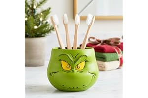 Dr. Seuss The Grinch Holiday Christmas Toothbrush Holder - Makeup Brushes/Pens Tumbler, (Officially Licensed Product) by Franco Collectibles