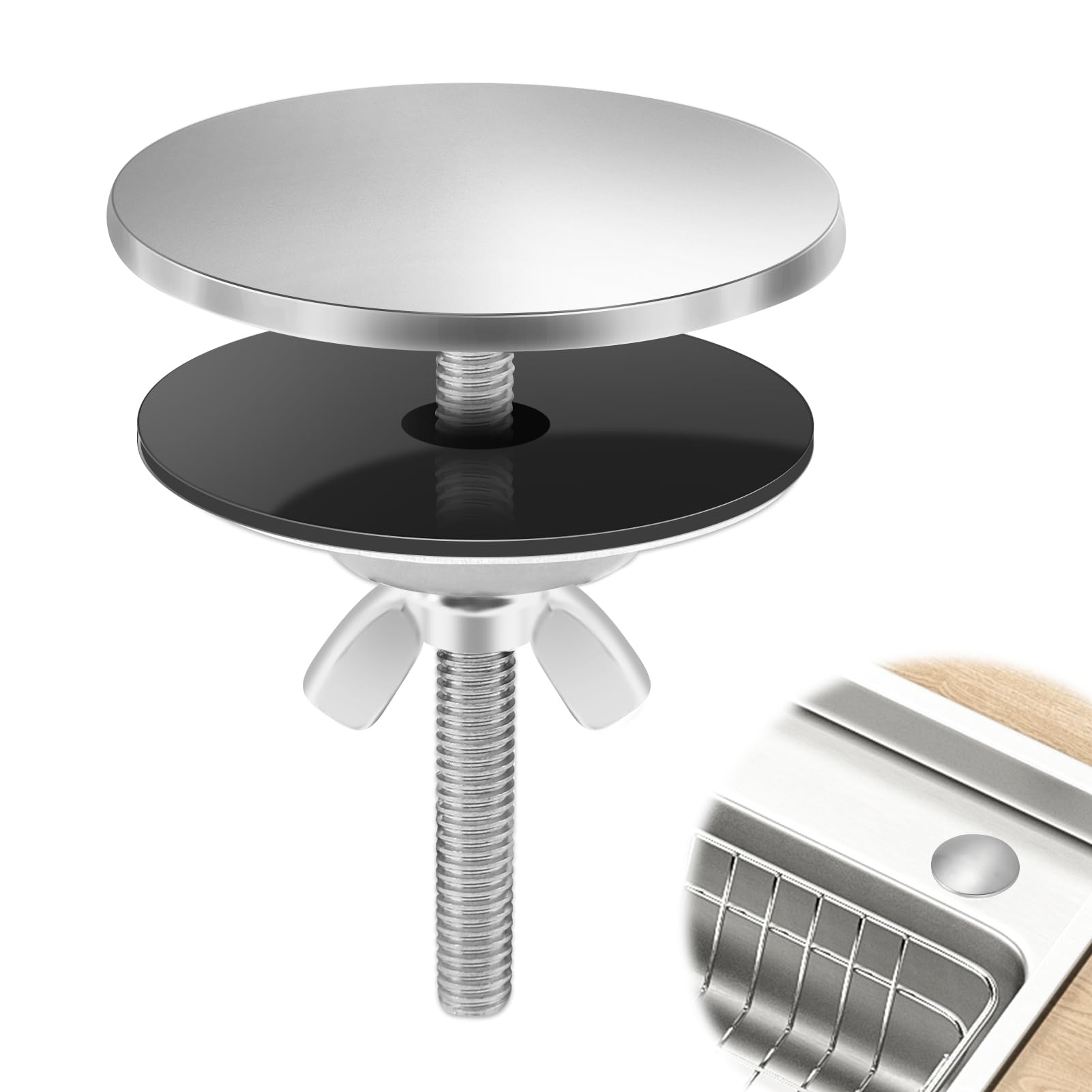 SMCEHEYA 1 Pcs Sink Hole Cover Stainless Steel Tap Hole Blanking Plug for Keeping Bathroom Kitchen Sink Clean Stainless Steel Kitchen Faucet Sink Plug Hole Sink Accessories