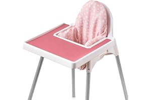 Dadouman Inflatable Supporting Cushion for IKEA High Chair, Baby High Chair Cover with Inflatable Cushion Insert (Pink Dots)