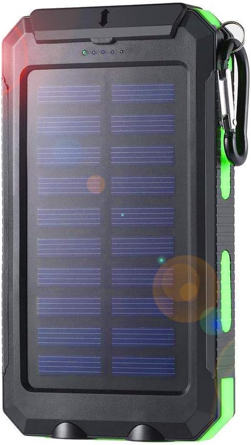 Solar Charger, 20000mAh Solar Power Bank Portable Charger for Camping External Battery Backup Charger with Dual 2 USB Port/LED Flashlights for All Smartphone, Tablet and Android Cellphone