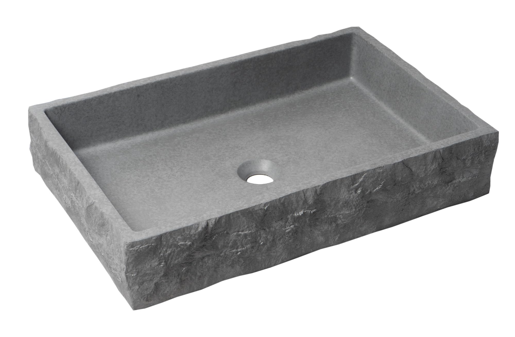 Photo 1 of ALFI brand ABCO24R 24" Solid Concrete Chiseled Style Rectangular Above Mount Vessel Sink