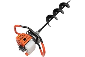 WBGANG 52CC Auger Post Hole Digger, 2-Stroke Post Hole Digger Gas Powered, Earth Auger with 3 Digging Machine Drill Bits 4" 6" 8" and 3 Extension Rods for Fence, Farmland, Garden and Plant