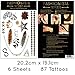 Fashionista Flash Tattoos - Best 87 Metallic Temporary Tattoos on 6 Sheets in Gold, Silver and Black Elegant Design