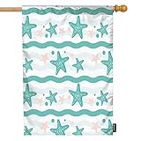 Moslion Starfish House Flag Sea Wave Stars Polka