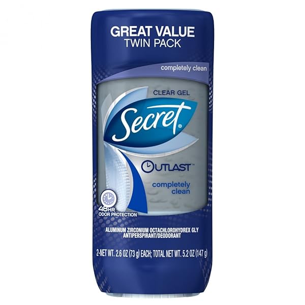 SECRET OUTLAST XTEND COMPLETELY CLEAN CLEAR GEL ANTIPERSPIRANT & DEODORANT TWIN PACK – 5.2OZ