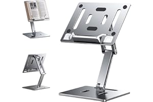 OATSBASF Adjustable Book Stand for Reading, Foldable Book Holder Multi Heights Angles Cooking Bookstands, Laptop Stand, Table