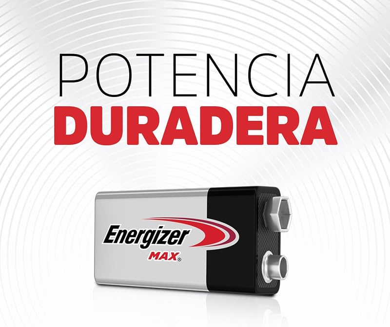 Max - Bateria Alcalina de 9V (Pack de 3) - Baterias de 9 Volts