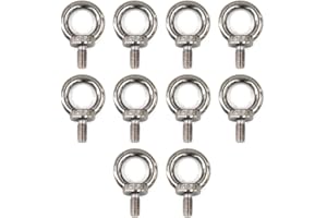 M6 Eye Bolt 304 Stainless Steel Heavy Duty Lifting Ring Bolt Screws Pack of 10
