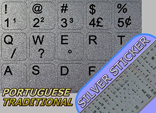 PORTUGUESE NOTEBOOK NON-TRANSPARENT SILVER KEYBOARD STICKERS