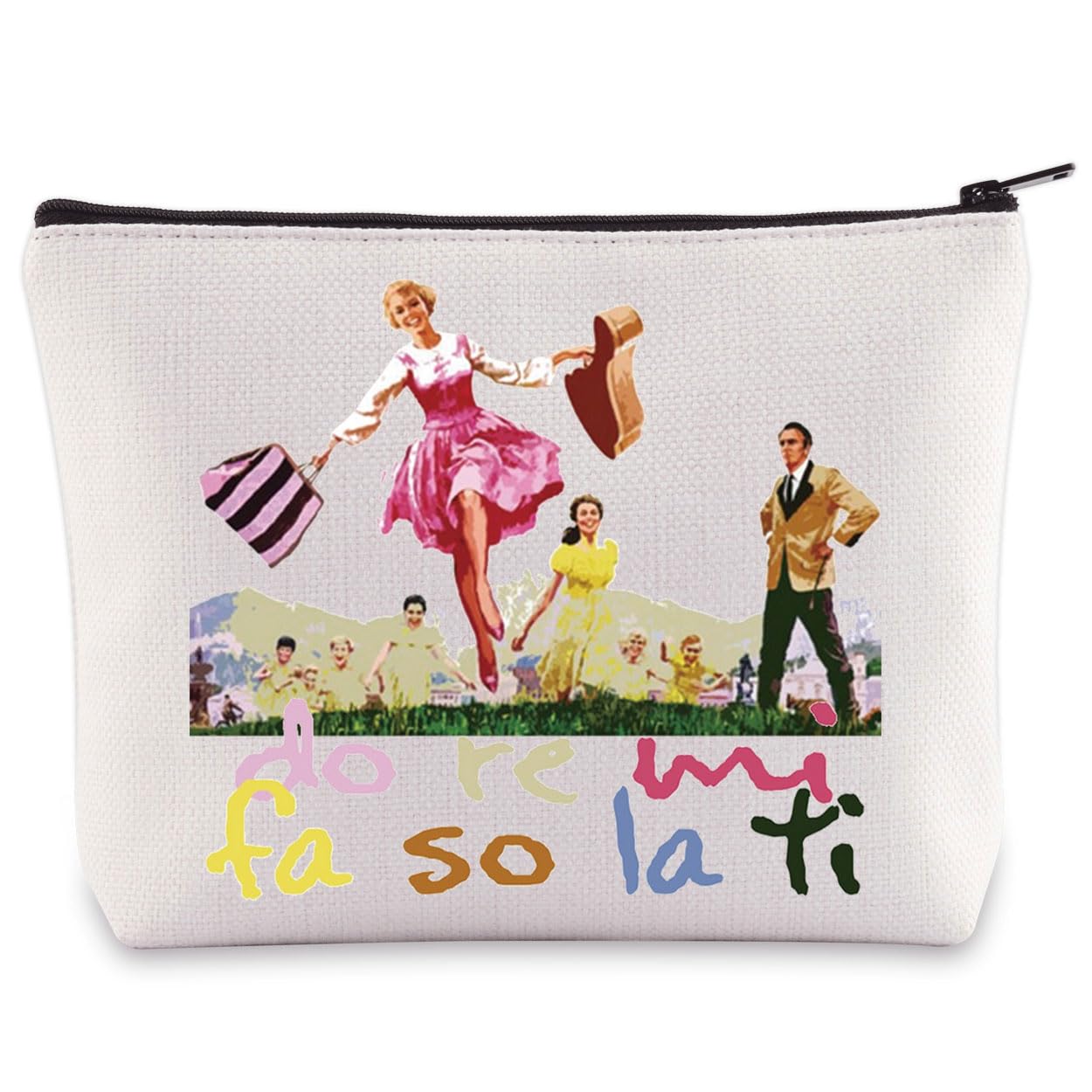BWWKTOP Sound Musical Cosmetic Makeup Bag Von Trapp Gift Do Re Mi Fa So La Ti Theater Zipper Pouch Bag Musical Merchandise, Do Re Mi, Cosmetic Bag