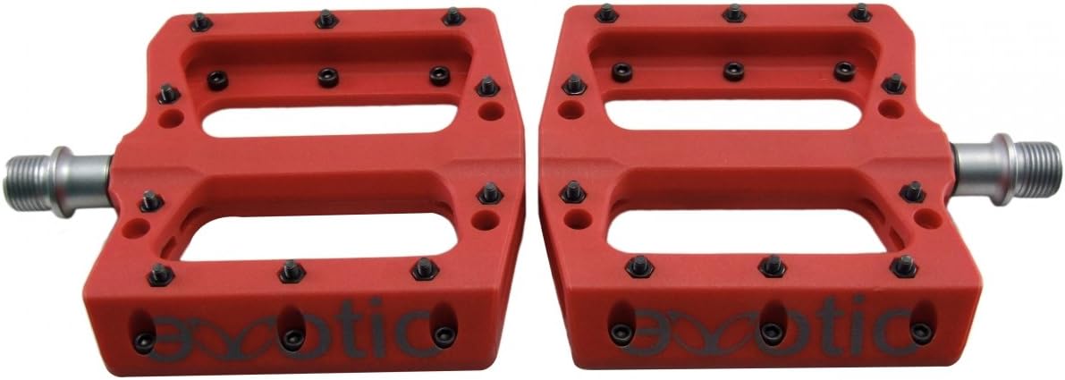 CarbonCycles eXotic Thermoplastic Flat BMX MTB Pedals, 6 Colours 350 g/pair Replaceable Pins