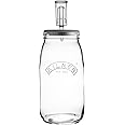 Kilner Fermentation Set, 6-piece Kit Includes 3-Liter Glass Jar, Wooden Lid, Airlock and Bung, Ceramic Stones and a Recipe Bo