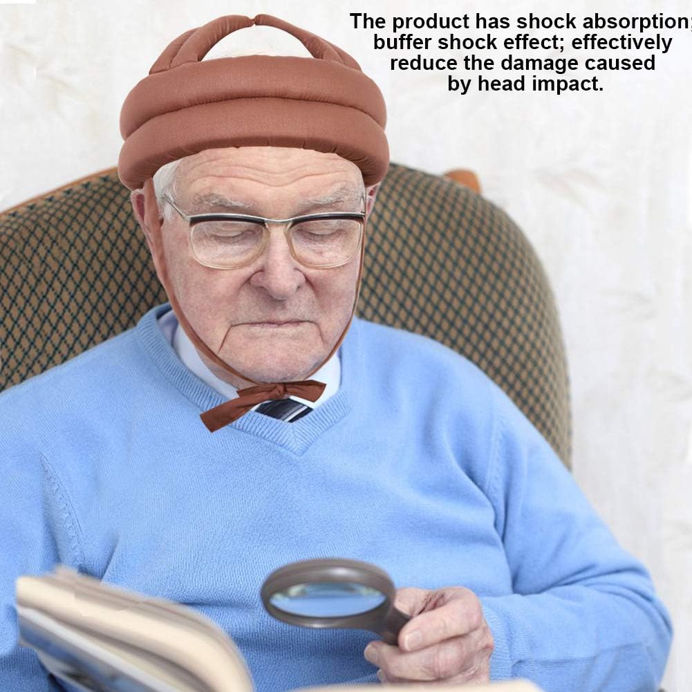 Liineparalle Safety Protection Elderly Helmet Elder Head Bump Cap Anti Shock with Lengthened Velcro(2#), Large: Clothing