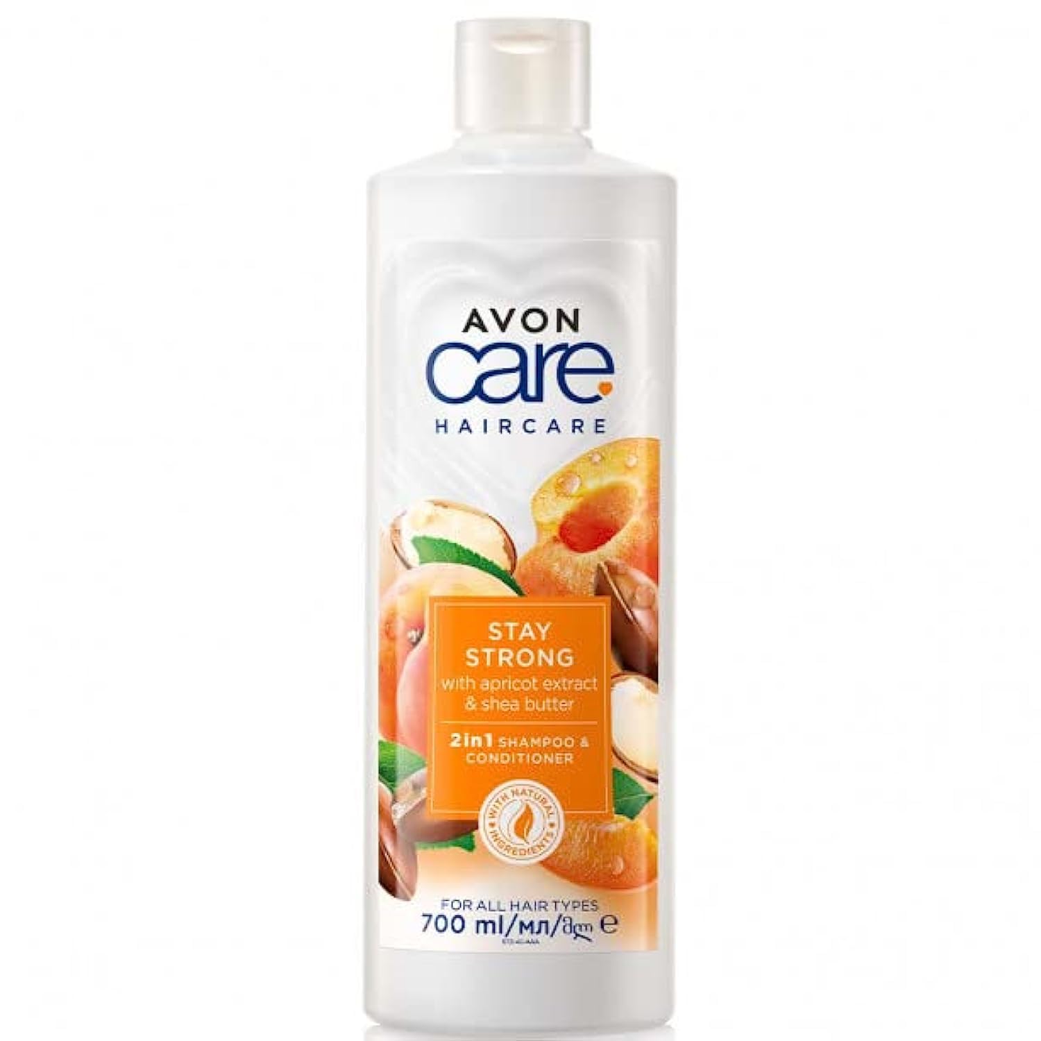 Avon Care Stay Strong 2-in-1 Shampoo & Conditioner Infused with apricot extract and shea butter (1 Bottle)