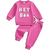 Halloween Outfits for Toddler Baby Girl Hey Boo Ghost Long Sleeve Sweatshirt Pants Set Cute Fall Winter Clothes
