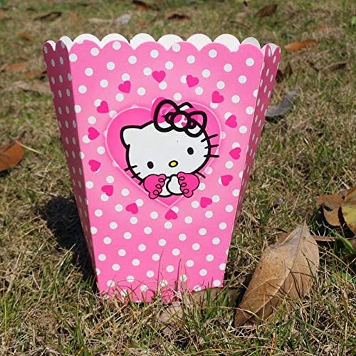 Flamingo Bonut Popcorn Cups 6 Pcs/set Cute Funny Hello Kitty Party Supplies Popcorn Box Birthday Party Accessory Decoration Popcorn Box for Kids Birthday