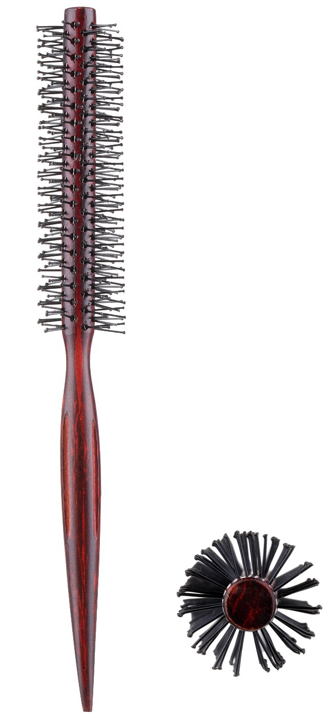 Small Mini Round Hair Brush Nylon Bristles, Short Hair Blow Drying Styling Roll Hairbrush