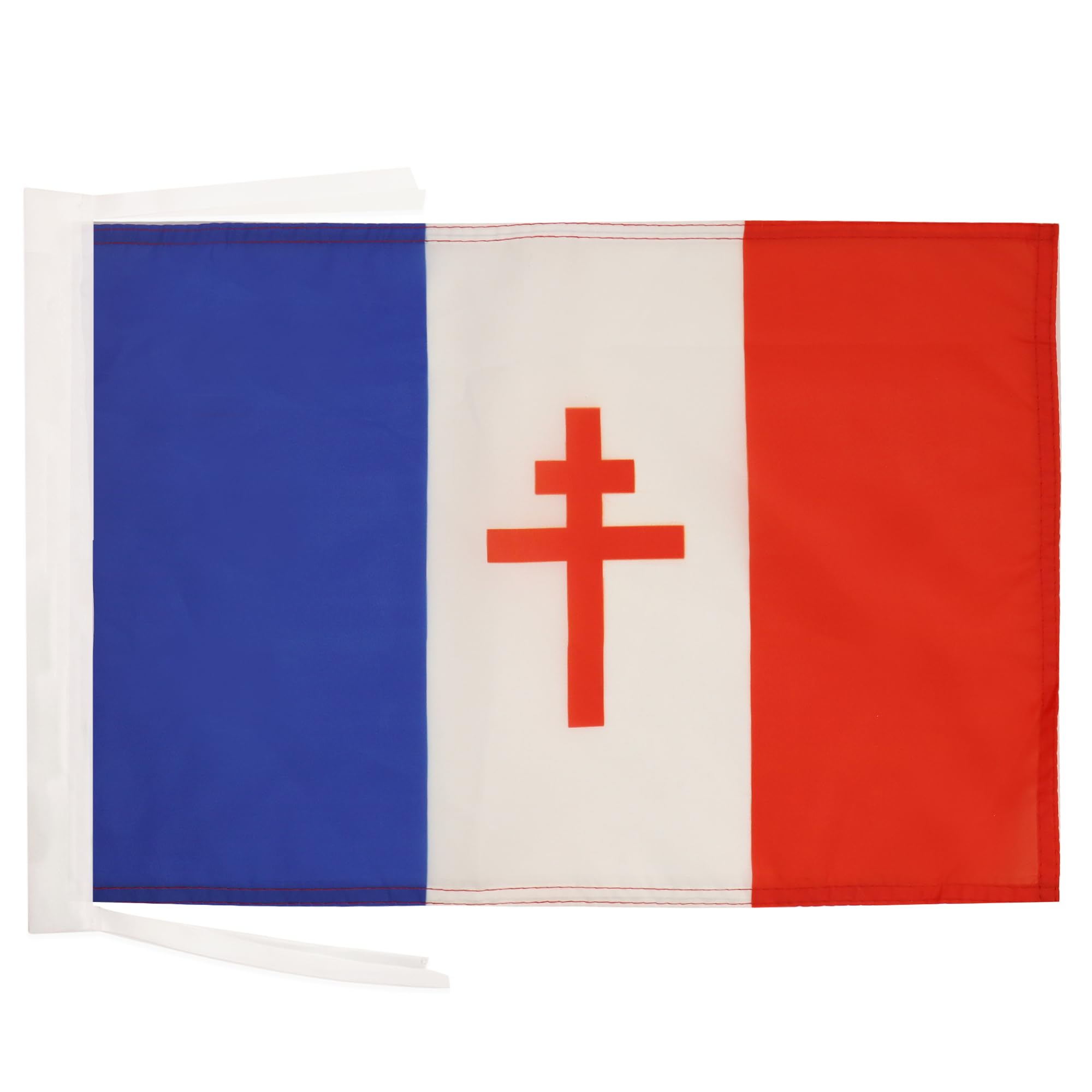 AZ FLAG - Free France 1940-1944 Flag - 18'' x 12'' - 100% Polyester French resistance - France Libre Small Banner with Two Cords - Fade Resistant - Vivid Colors - 18x12 in - 45x30 Cm