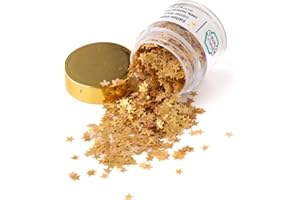 Dye-Free Edible Glitter Stars - Vegan, Gluten-Free & Non-Toxic | Perfect for Cakes, Cupcakes, Drinks & Desserts by Simply Sucré (Gold, 2 Grams)