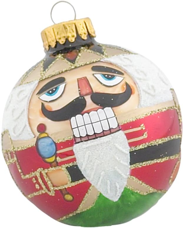 Nutcrackers - Kurt Adler Nutcracker Design Glass Christmas Ball Ornament, 65mm, Set of 4