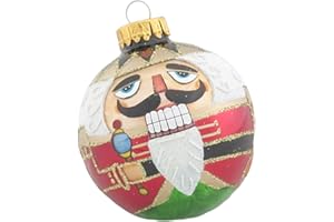 KURT S. ADLER Kurt Adler Nutcracker Design Glass Christmas Ball Ornament, 65mm, Set of 4