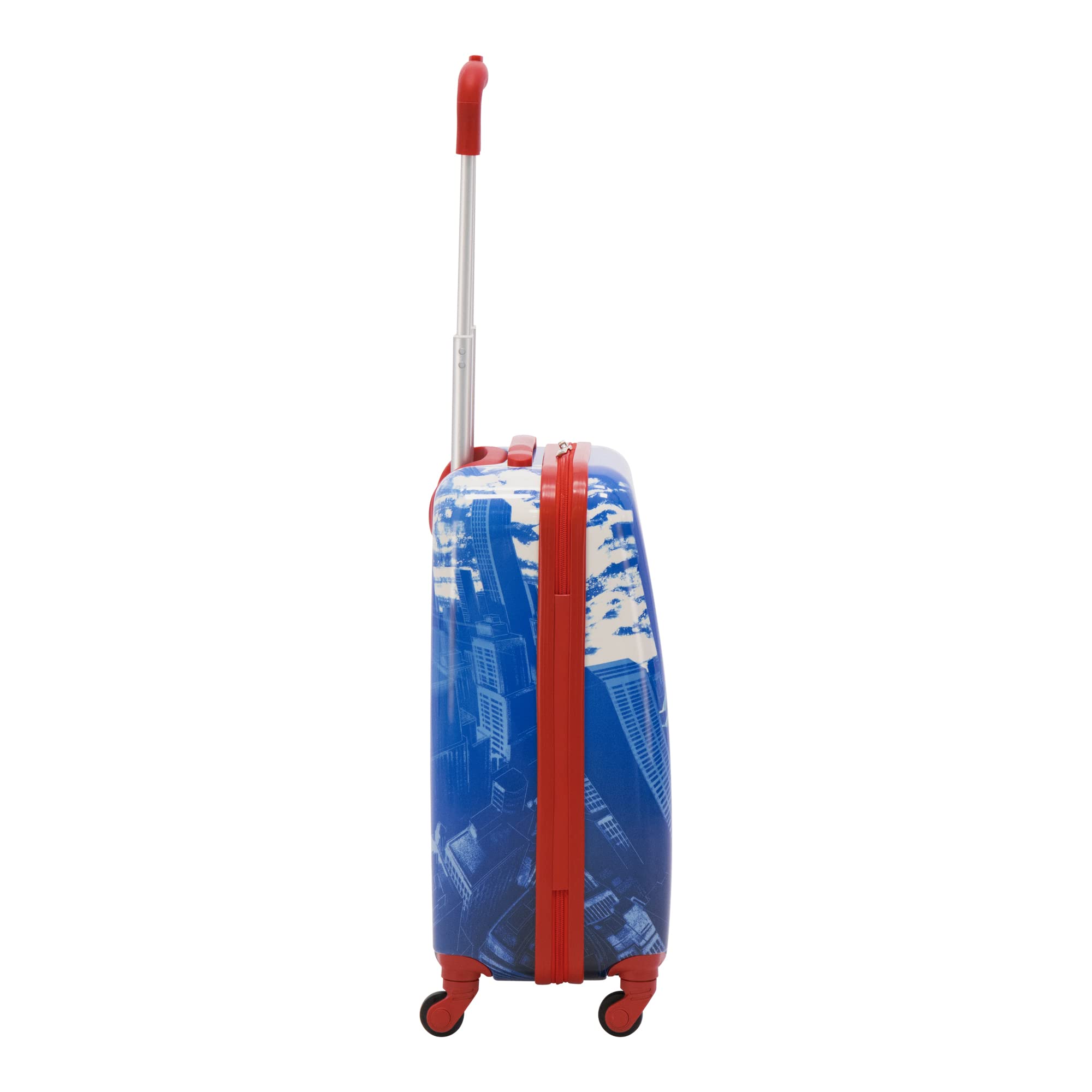 FUL Unisex Kid's Marvel Spider-Man Carry On Luggage, Hardshell Rolling Suitcase with Spinner Wheels, Blue/White, 21 Inch