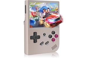 LKOHJF Anbernic RG35XX Handheld Game Console Retro Games Consoles with 3.5 Inch IPS Screen 64G TF Card 5474 Classic Games 2100mAh Battery Support Linux and Garlic Dual Stylem, HDMI and TV Output Gray