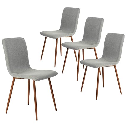 Coavas Set Of 4 Kitchen Dining Chairs Assemble All 4 In 5 Minutes Fabric Cushion Side Chairs With Sturdy Metal Legs For Home Kitchen Living Room - 